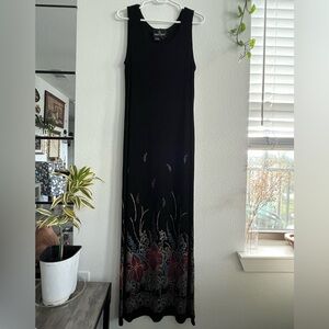Vintage Carole Little Floral Maxi Dress (8)